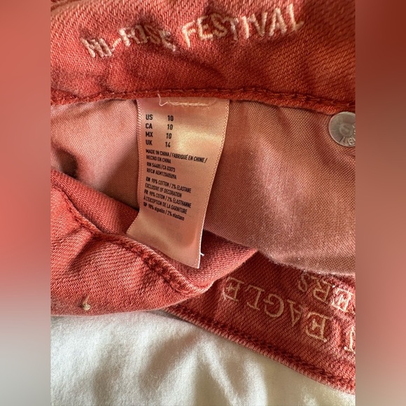 American Eagle stretch high rise festival shorts lace embroidered size 10 - Picture 5 of 9